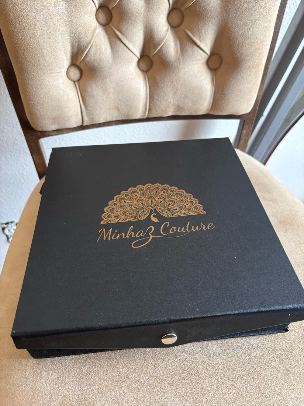 Brand new set of 4 Minhaz Couture Black Jewelry Box with Gold Logo